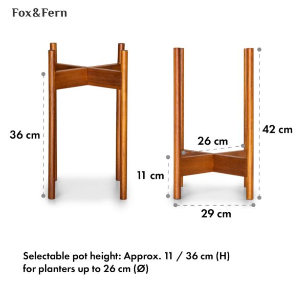 Fox & Fern Zeist, stojan na rastliny, 2 výšky, kombinovateľný, zásuvný dizajn, prírodný - Image 3