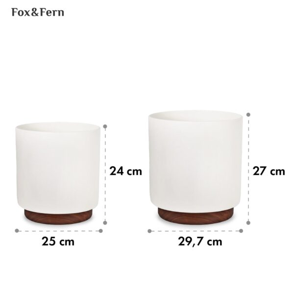 Fox & Fern Enspijk, kvetináče, 2 dielna súprava, 2 veľkosti, orechové drevo, Polystone, ručne vyrobené - Image 2