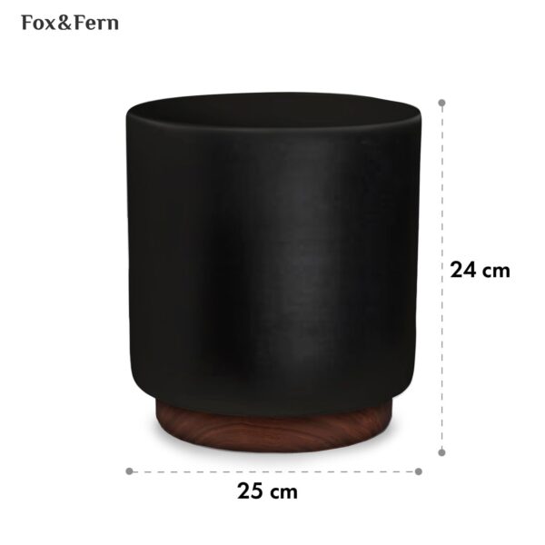 Fox & Fern Enspijk, kvetináče, orechové drevo, Polystone, ručne vyrobené, 2 veľkosti - Image 2