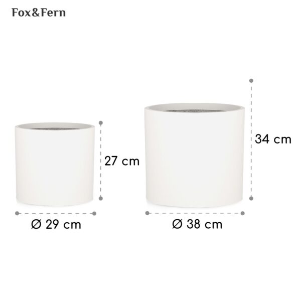 Blumfeldt Gendt, kvetináč, vrchný kvetináč, súprava 2 kusov, veľkosti L/XL, fiberstone, interiér/exteriér - Image 2