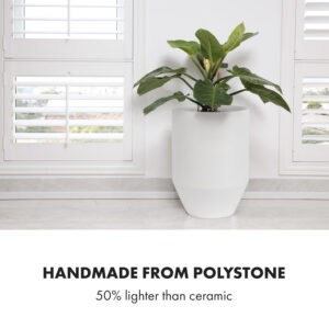 Fox & Fern Almere Kvetináč Polystone Ideálny pre rastliny, ručne vyrobený, okrúhly