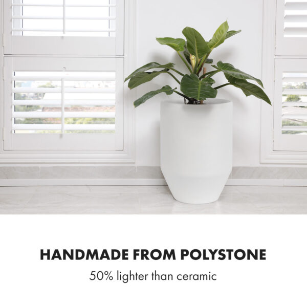 Fox & Fern Almere Kvetináč Polystone Ideálny pre rastliny, ručne vyrobený, okrúhly