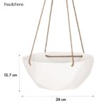 Blumfeldt Laren, závesný kvetináč, Ø 28 cm, Polystone, s prírodnými lanami, súprava 2 kusov - Image 2