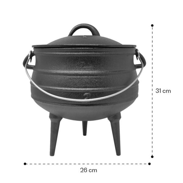 Klarstein Beefalo, liatinový hrniec, potjie, nožičky, veľkosť M, liatina, okrúhly, pokrievka, 6 l - Image 3