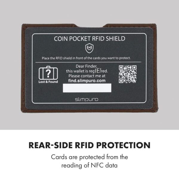 Slimpuro Coin Pocket s ochrannou kartou RFID pre ZNAP Slim Wallets 8 a 12, spínací gombík - Image 2