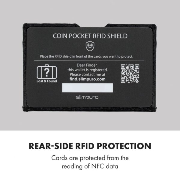 Slimpuro Coin Pocket s ochrannou kartou RFID pre ZNAP Slim Wallets 8 a 12, spínací gombík - Image 2