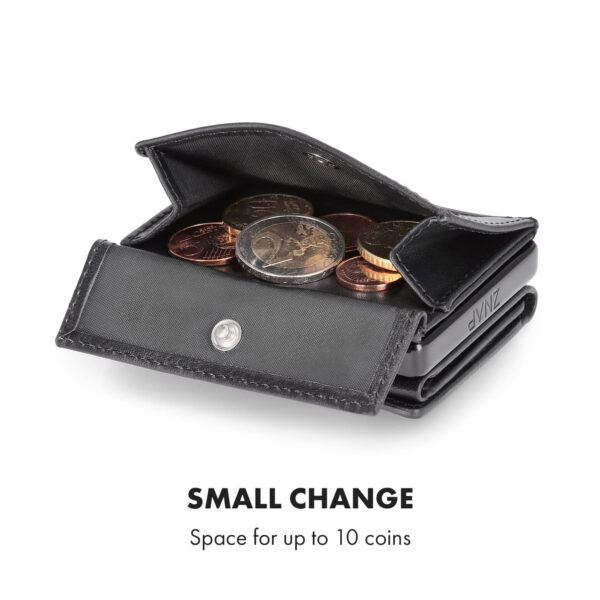 Slimpuro Coin Pocket s ochrannou kartou RFID pre ZNAP Slim Wallets 8 a 12, spínací gombík