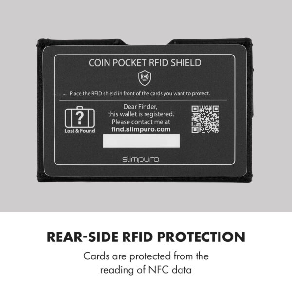 Slimpuro Coin Pocket s ochrannou kartou RFID pre ZNAP Slim Wallets 8 a 12, spínací gombík - Image 2