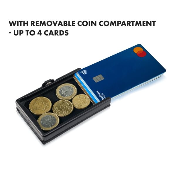 Slimpuro ZNAP, tenká peňaženka, 8 kariet, priečinok mince, 8,9 × 1,5 × 6,3 cm (Š × V × H), RFID ochrana - Image 2