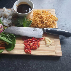 Zelite Infinity by Klarstein Executive-Plus, 7" nôž santoku, 61 HRC, damašková oceľ