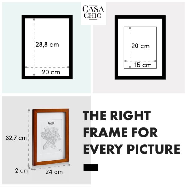 Casa Chic Kenton, rám na obrázky, obdĺžnikový, A4, pasparta, sklo - Image 2