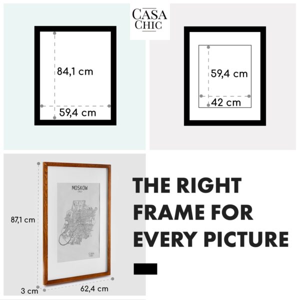 Casa Chic Kenton, rám na obrázky, obdĺžnikový, DIN A1, pasparta, plexisklo - Image 2