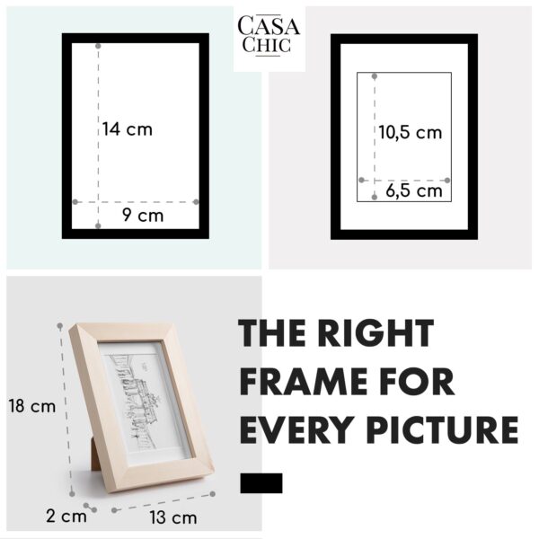 Casa Chic Edinburgh, rámy na obrázky, sada 3 rámov, obdĺžnikové, fotky 14 x 9 cm, pasparta, drevo - Image 2