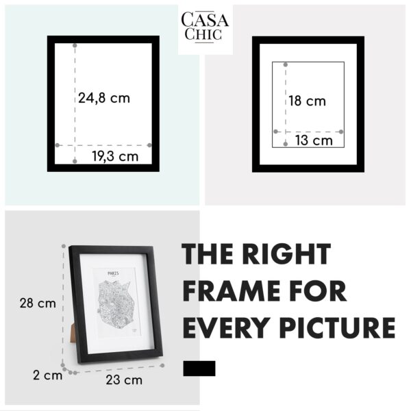 Casa Chic Brighton, rám na obrázky, sklo, 20 x 25 cm s paspartou, pravé drevo - Image 2