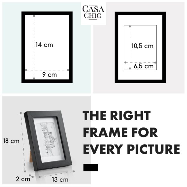 Casa Chic Brighton rám obrazu sklenená tabuľa 10 x 15 cm s paspartou z pravého dreva - Image 2