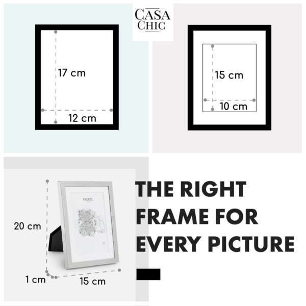 Casa Chic Berwick, rám na obrázky, obdĺžnikový, fotky 17 x 12 cm, pasparta, sklo - Image 2