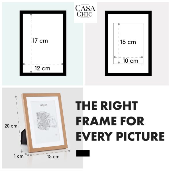 Casa Chic Berwick, rám na obrázky, obdĺžnikový, fotky 17 x 12 cm, pasparta, sklo - Image 2