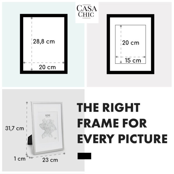 Casa Chic Berwick, rám na obrázky, obdĺžnikový, fotky DIN A4, pasparta, sklo - Image 2
