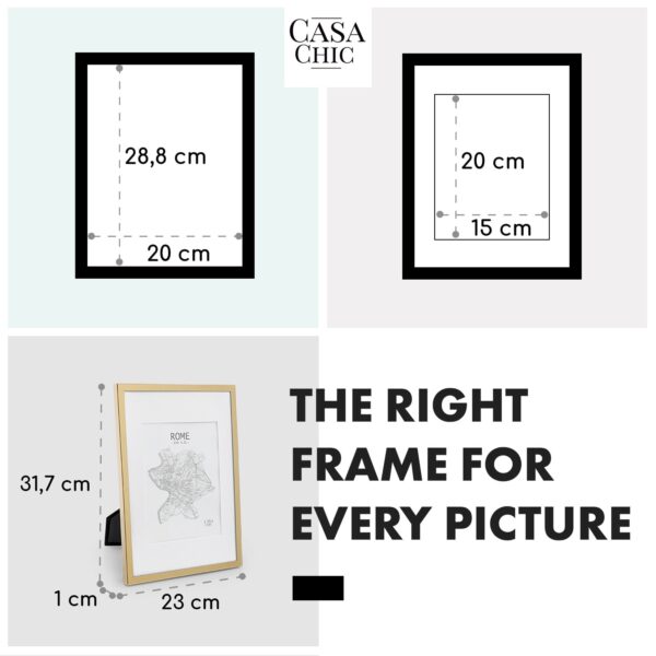 Casa Chic Berwick, rám na obrázky, obdĺžnikový, fotky DIN A4, pasparta, sklo - Image 2