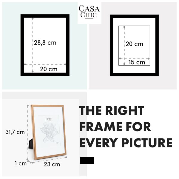 Casa Chic Berwick, rám na obrázky, obdĺžnikový, fotky DIN A4, pasparta, sklo - Image 2