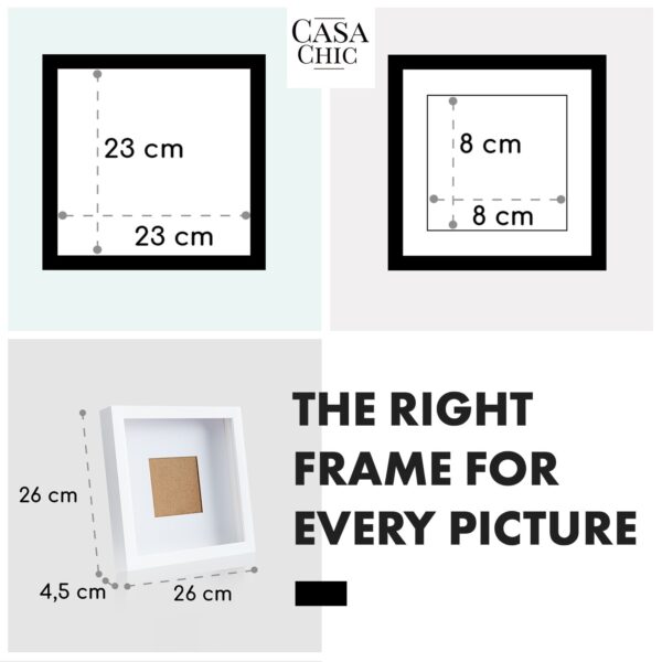 Casa Chic Camden, rám na obrázky, 23 x 23 cm a 10 x 10 cm, pasparta, pravé drevo - Image 2