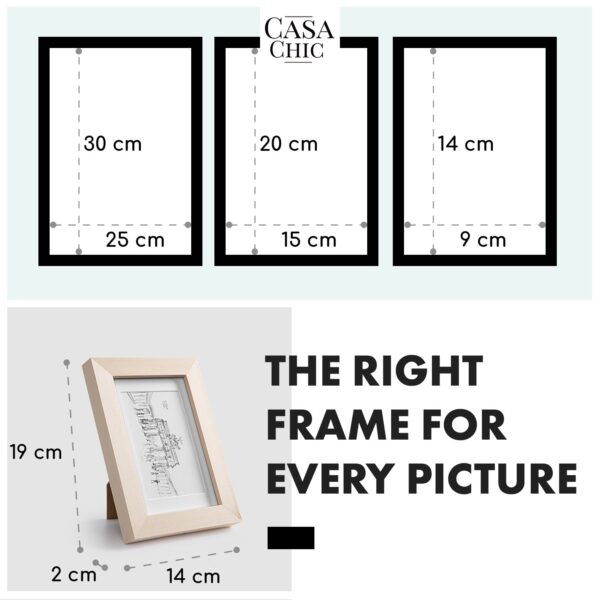 Casa Chic Chalcot, sada 7 obrazových rámov, 3 veľkosti, obdĺžnikový tvar, pasparta, skutočné drevo - Image 2