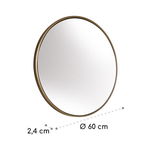 Casa Chic Fournier Nástenné zrkadlo s kovovým rámom okrúhle 58.8 x 58.8 cm - Image 3