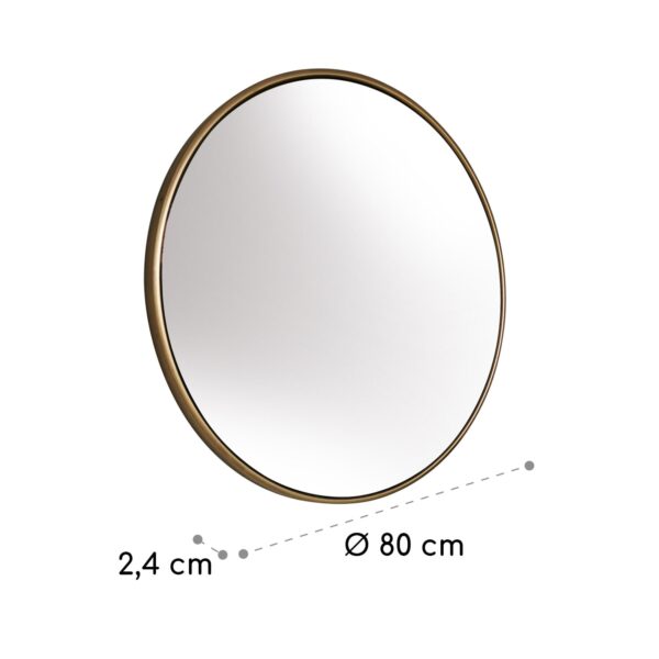 Casa Chic Fournier Nástenné zrkadlo s kovovým rámom okrúhle Ø 80 cm - Image 3