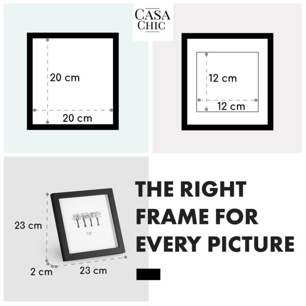 Casa Chic Cannon, rám na obrázky, štvorcový, fotky 20 x 20 cm, pasparta, pravé drevo - Image 2