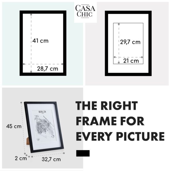 Casa Chic Bristol, rám na obrázky, sklo, A3, s paspartou A4, pravé drevo - Image 2