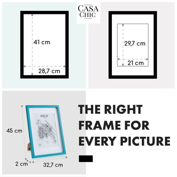 Casa Chic Finsbury, rám na obrázky, obdĺžnikový, fotky DIN A3, pasparta, plexisklo - Image 2