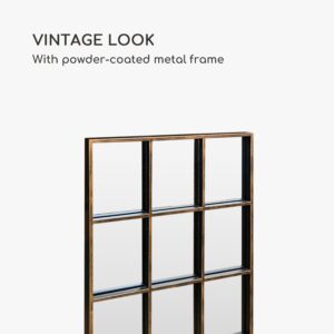 Casa Chic Soho Okenné zrkadlo Obdĺžnikový kovový rám 90 x 60 cm Vintage