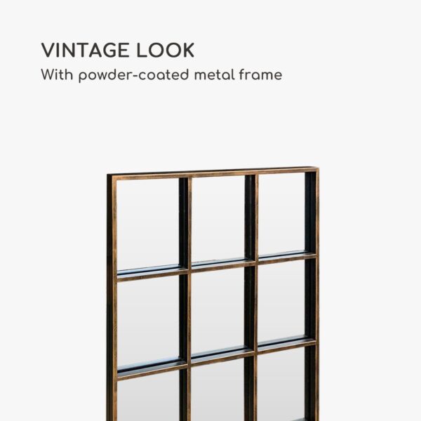 Casa Chic Soho Okenné zrkadlo Obdĺžnikový kovový rám 90 x 60 cm Vintage