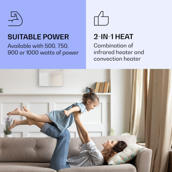 Klarstein La Palma 500 smart, infračervený ohrievač 2 v 1, 60 x 60 cm, 500 W, zrkadlová predná časť