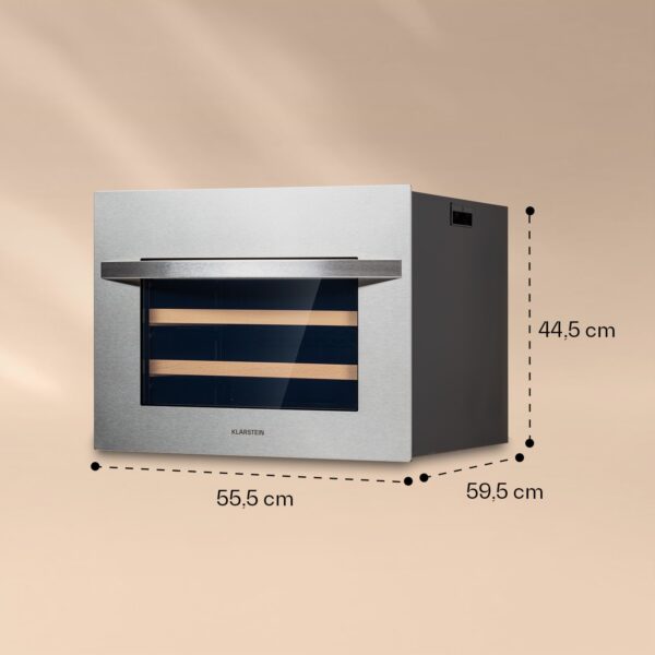 Klarstein Vinsider 24 Built-In Uno, vstavaná vinotéka, 24 fliaš, 1 zóna, nehrdzavejúca oceľ - Image 3