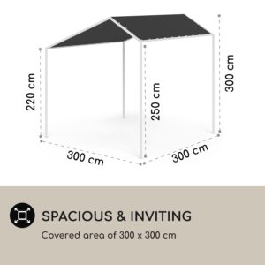 Blumfeldt La Rochelle Gazebo, šikmá pergola, hliníkový rám, UV 50+, polyesterová tkanina