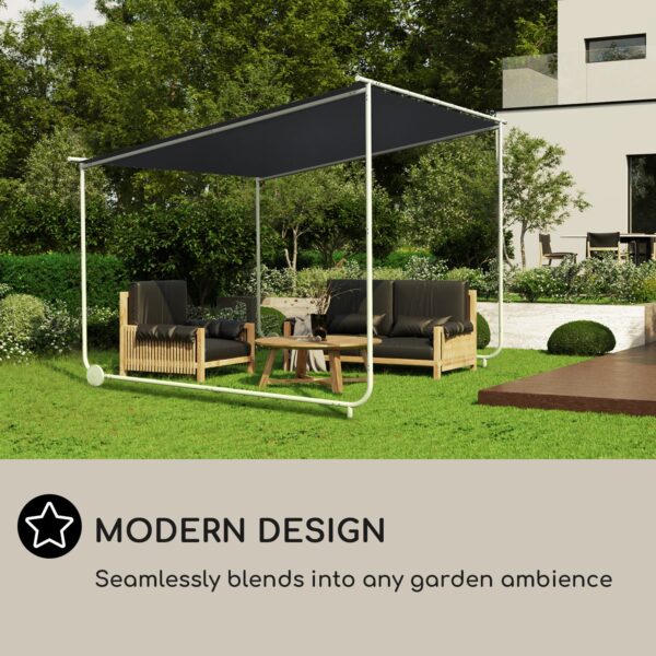 Blumfeldt Nantes, pergola, slnečná strieška, 3 x 3 m, polyester, oceľový rám, UV 50+, podlahové kolieska - Image 2