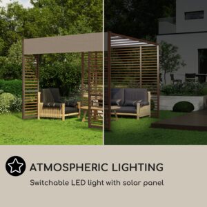 Blumfeldt Valence, altánok, 3 x 3 m, UV50+, vodoodpudivý, solárne LED osvetlenie, solárny panel