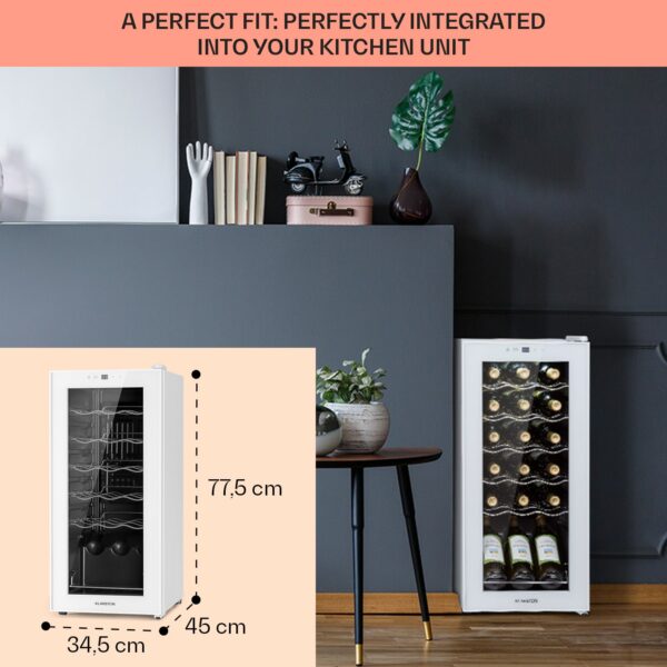 Klarstein Shiraz 18 Slim Uno, vinotéka, 50 l, 18 fliaš, 5-18°C, dotykový ovládací panel - Image 3