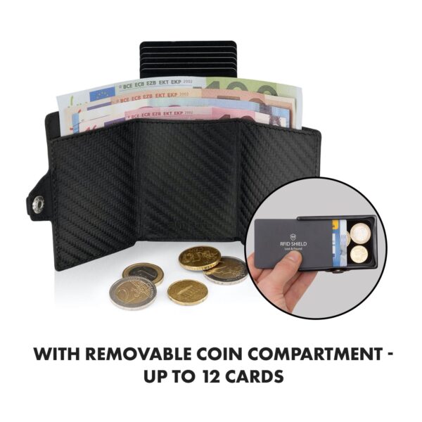 Slimpuro ZNAP Airtag Wallet, 12 kariet, priehradka na mince, 8,9 x 1,8 x 6,3 cm (Š x V x H), ochrana RFID