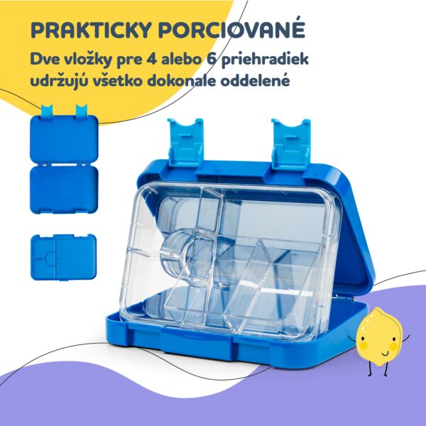Klarstein junior Lunchbox, 6 priehradiek, 21,3 x 15 x 4,5 cm, bez BPA