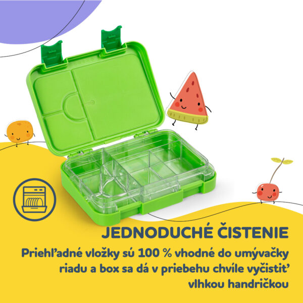 Klarstein junior Lunchbox, 6 priehradiek, 21,3 x 15 x 4,5 cm, bez BPA - Image 2