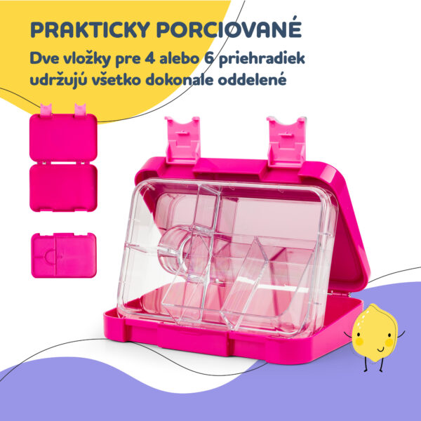 Klarstein junior Lunchbox, 6 priehradiek, 21,3 x 15 x 4,5 cm, bez BPA
