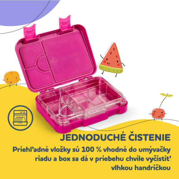 Klarstein junior Lunchbox, 6 priehradiek, 21,3 x 15 x 4,5 cm, bez BPA - Image 2