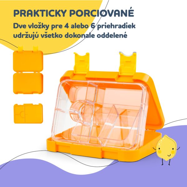 Klarstein junior Lunchbox, 6 priehradiek, 21,3 x 15 x 4,5 cm, bez BPA