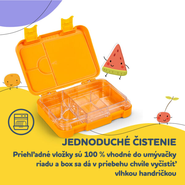 Klarstein junior Lunchbox, 6 priehradiek, 21,3 x 15 x 4,5 cm, bez BPA - Image 2