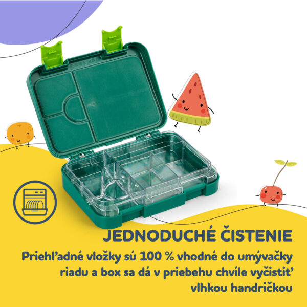 Klarstein junior Lunchbox, 6 priehradiek, 21,3 x 15 x 4,5 cm, bez BPA - Image 2