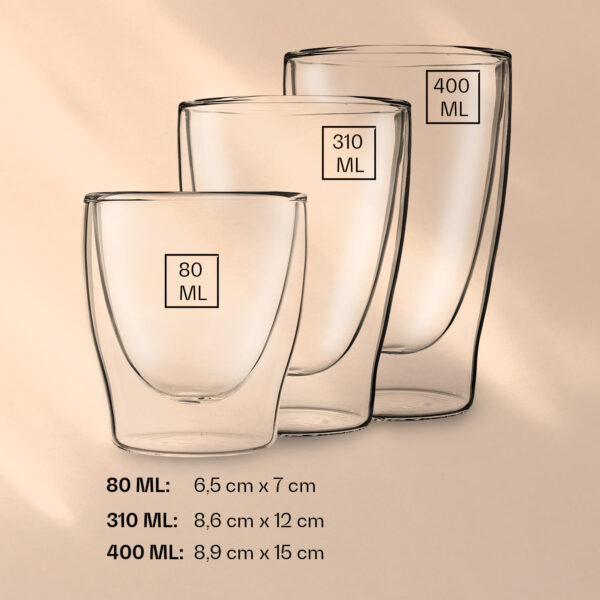Feelino DUOS dvojstenné poháre 2 x 80, 310, 400 ml vrátane lyžičky - Image 3