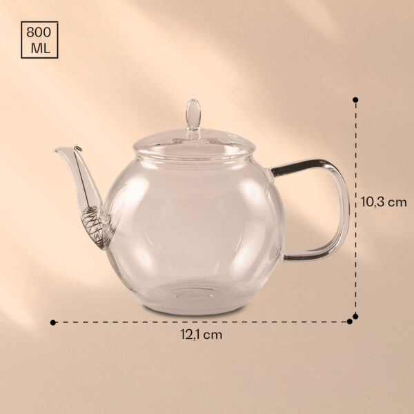 Feelino Sklenený džbán 800 ml | borosilikátové sklo | s uzáverom a čajovým sitkom - Image 3