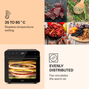 Klarstein Shaftesbury, automatická sušička potravín, 700 W, 35-85°C, časovač, digitálny dotykový displej
